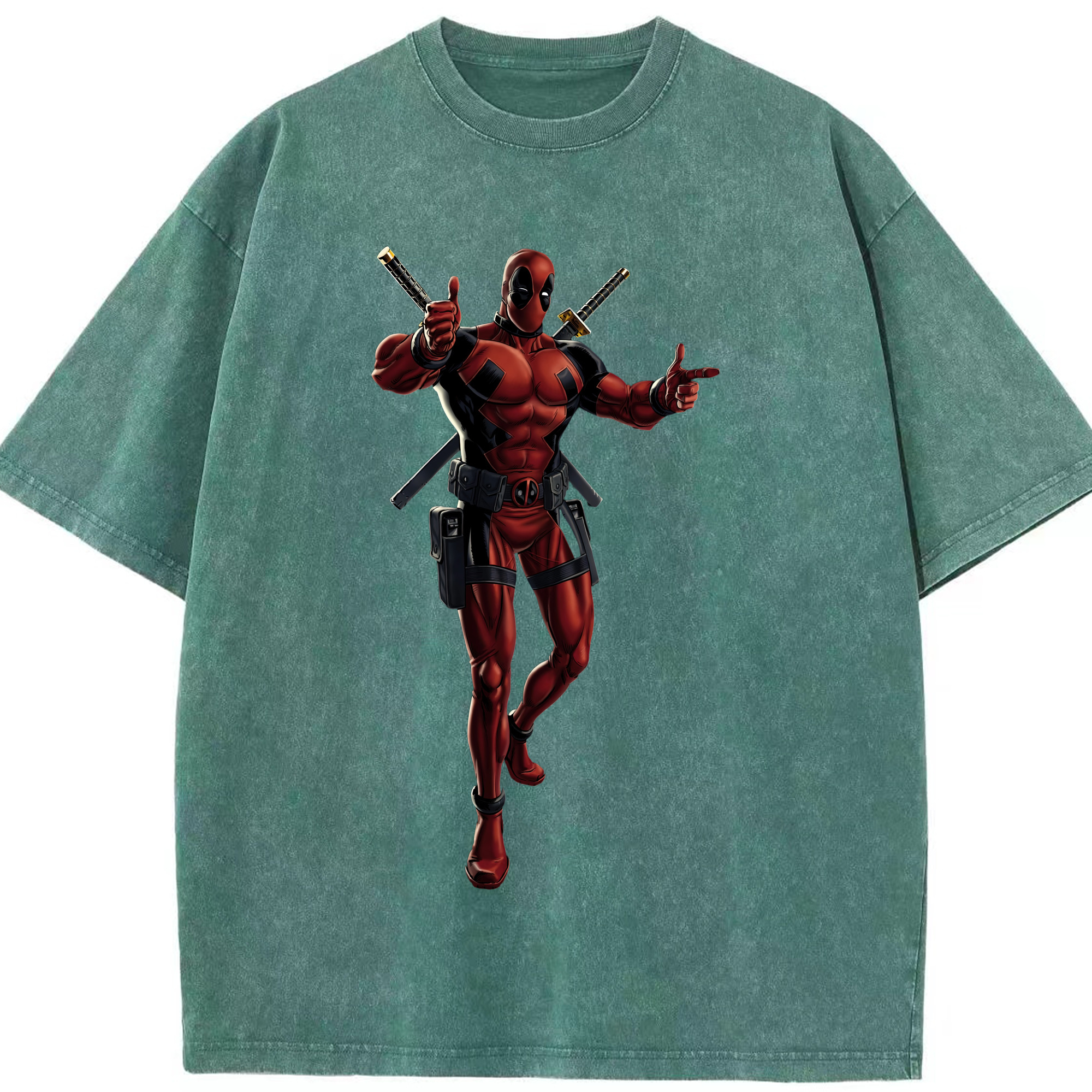 （画像用） Deadpool デッドプール 綿100% ヴィンテージ風 半袖Tシャツ（フロントプリント）